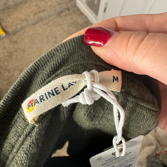 MARINE LAYER NWT Men’s Long Sleeve Box Waffle Knit Henley Forest Night Size M - Picture 8 of 10